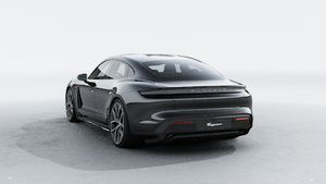 Exterior view of Taycan 4S Black Edition showing the back and left side of the car