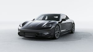 Exterior view of Taycan 4S Black Edition showing the front and left side of the car