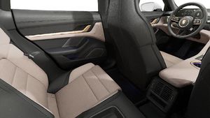 Interior view showing the back seats of Taycan 4 Cross Turismo