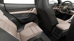 Interior view showing the back seats of Taycan 4 Cross Turismo