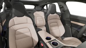 Interior view showing the front seats of Taycan 4 Cross Turismo