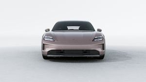 Exterior view of Taycan 4 Cross Turismo showing the front of the car