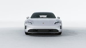 Exterior view of Taycan 4 Cross Turismo showing the front of the car