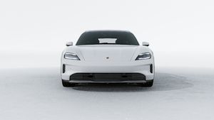 Exterior view of Taycan 4 Cross Turismo showing the front of the car