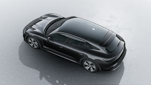 Exterior view of Taycan 4 Cross Turismo seen from above