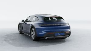Exterior view of Taycan 4 Cross Turismo showing the back and left side of the car