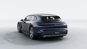 Exterior view of Taycan 4 Cross Turismo showing the back and left side of the car