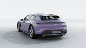 Exterior view of Taycan 4 Cross Turismo showing the back and left side of the car