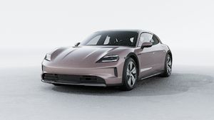 Exterior view of Taycan 4 Cross Turismo showing the front and left side of the car