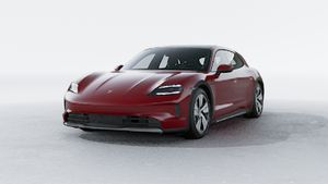 Exterior view of Taycan 4 Cross Turismo showing the front and left side of the car