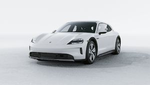 Exterior view of Taycan 4 Cross Turismo showing the front and left side of the car