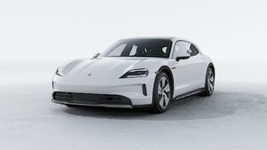 Exterior view of Taycan 4 Cross Turismo showing the front and left side of the car