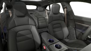 Interior view showing the front seats of Taycan Turbo Cross Turismo