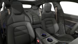 Interior view showing the front seats of Taycan Turbo Cross Turismo