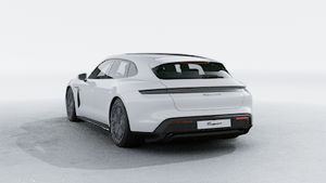 Exterior view of Taycan GTS Sport Turismo showing the back and left side of the car