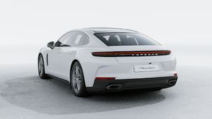 Exterior view of Panamera showing the back and left side of the car