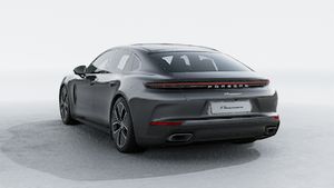 Exterior view of Panamera showing the back and left side of the car