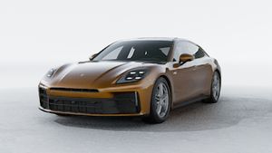 Exterior view of Panamera showing the front and left side of the car