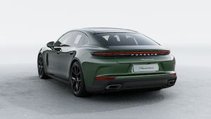 Exterior view of Panamera 4 showing the back and left side of the car
