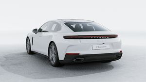 Exterior view of Panamera 4 E-Hybrid showing the back and left side of the car