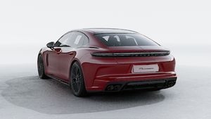 Exterior view of Panamera GTS showing the back and left side of the car