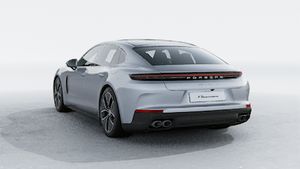 Exterior view of Panamera 4S E-Hybrid showing the back and left side of the car