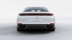 Exterior view of Panamera Turbo E-Hybrid showing the rear of the car