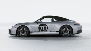 Exterior view of 911 Spirit 70 showing the left side of the car
