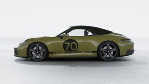 Exterior view of 911 Spirit 70 showing the left side of the car