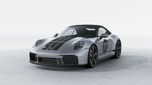 Exterior view of 911 Spirit 70 showing the front and left side of the car